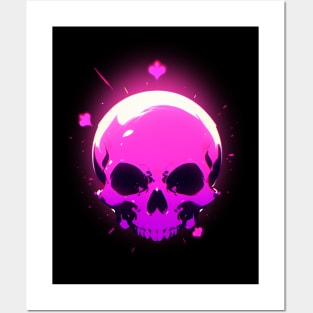 A skull with a pink light Posters and Art